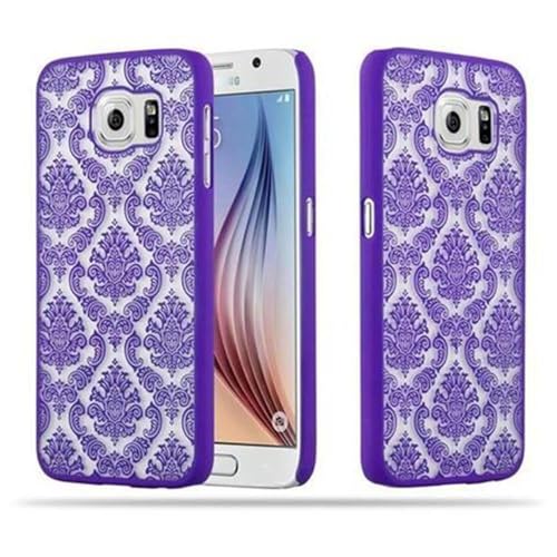 Cadorabo Hülle kompatibel mit Samsung Galaxy S6 Schutzhülle TPU Silikon Case Mandala Design Anti Rutsch Slim Kratzfest Stabiles Hardcase mit Rundumschutz Case Hülle für Galaxy S6 in Lila von Cadorabo