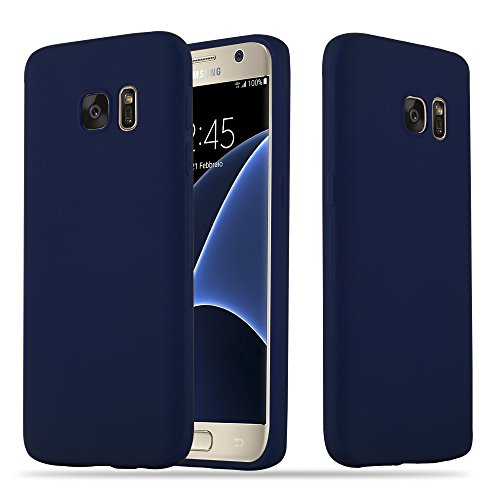 Cadorabo Hülle kompatibel mit Samsung Galaxy S7 Schutzhülle TPU Silikon Case Candy Design Slim Kratzfest Weiche Gummi mit Rundumschutz Case Hülle für Galaxy S7 in Blau von Cadorabo