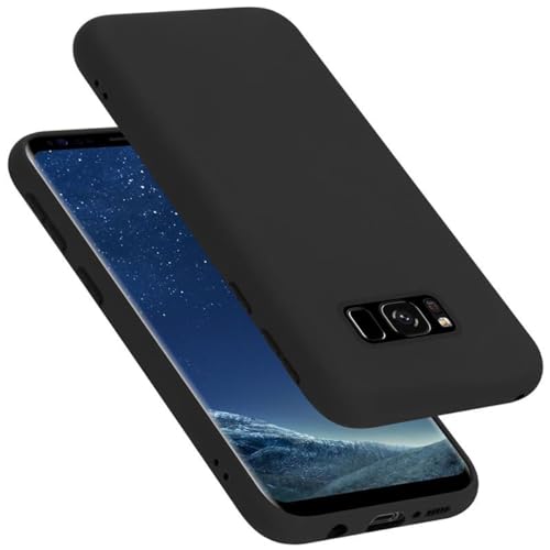 Cadorabo Hülle kompatibel mit Samsung Galaxy S8 Hülle Silikon Handyhülle für Galaxy S8 Case aus flüssigem Silikon- Kratzfeste und stoßfeste dünne TPU Schutzhülle - Liquid SCHWARZ von Cadorabo