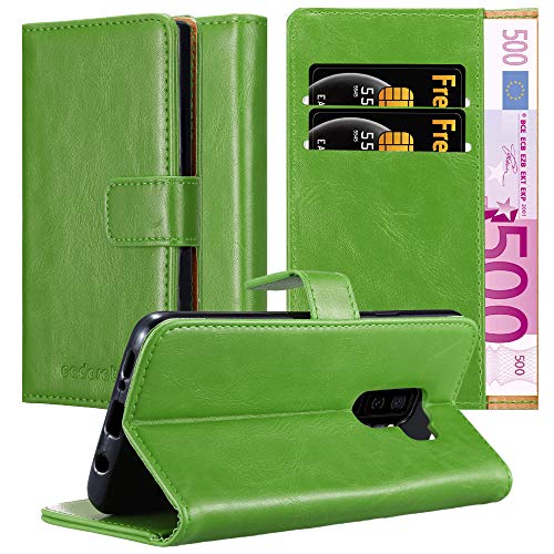 Cadorabo Hülle kompatibel mit Samsung Galaxy S9 Plus aus Premium Kunst Leder Flip Klappbare Stoßfeste Magnetische [Standfunktion] [Kartenfächern] Cover Hülle für Galaxy S9 Plus Tasche in Grün von Cadorabo