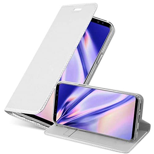 Cadorabo Hülle kompatibel mit Samsung Galaxy S9 aus Premium Kunst Leder Flip Klappbare Stoßfeste Magnetische [Standfunktion] [Kartenfächern] Cover Hülle für Galaxy S9 Tasche in Silber von Cadorabo