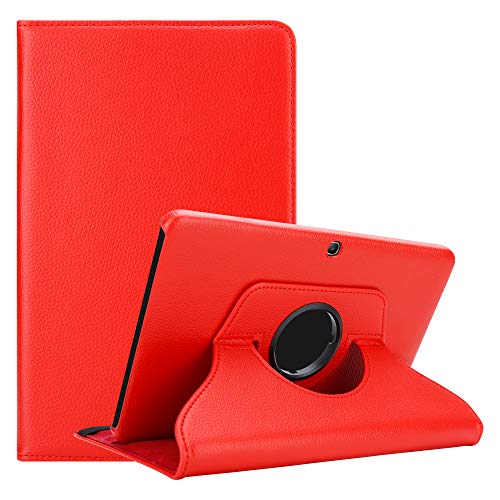 Cadorabo Hülle kompatibel mit Samsung Galaxy Tab 4 (10.1 Zoll) Tablethülle ohne Auto Wake Up aus Premium Kunst Leder Flip Klappbare Stoßfeste Cover Hülle für Galaxy Tab 4 (10.1 Zoll) Tasche in Rot von Cadorabo