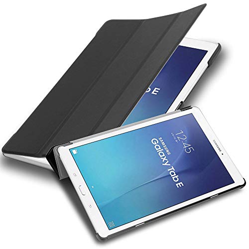 Cadorabo Hülle kompatibel mit Samsung Galaxy Tab E (9.6 Zoll) Tablethülle ohne Auto Wake Up aus Kunst Leder Flip Klappbare Magnetische Cover Hülle für Galaxy Tab E (9.6 Zoll) Tasche in Schwarz von Cadorabo