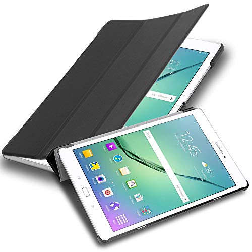 Cadorabo Hülle kompatibel mit Samsung Galaxy Tab S2 (9.7 Zoll) Tablethülle mit Auto Wake Up aus Kunst Leder Flip Klappbare Magnetische Cover Hülle für Galaxy Tab S2 (9.7 Zoll) Tasche in Schwarz von Cadorabo
