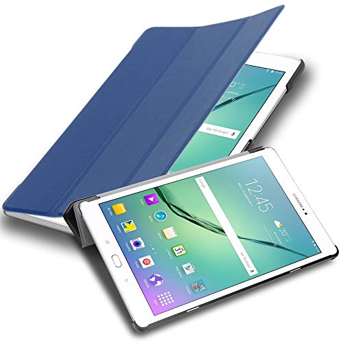 Cadorabo Hülle kompatibel mit Samsung Galaxy Tab S2 (9.7 Zoll) Tablethülle mit Auto Wake Up aus Kunst Leder Flip Klappbare Stoßfeste Magnetische Cover Hülle für Galaxy Tab S2 (9.7 Zoll) Tasche in Blau von Cadorabo