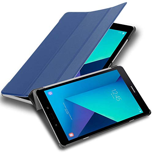 Cadorabo Hülle kompatibel mit Samsung Galaxy Tab S3 (9.7 Zoll) Tablethülle mit Auto Wake Up aus Kunst Leder Flip Klappbare Stoßfeste Magnetische Cover Hülle für Galaxy Tab S3 (9.7 Zoll) Tasche in Blau von Cadorabo