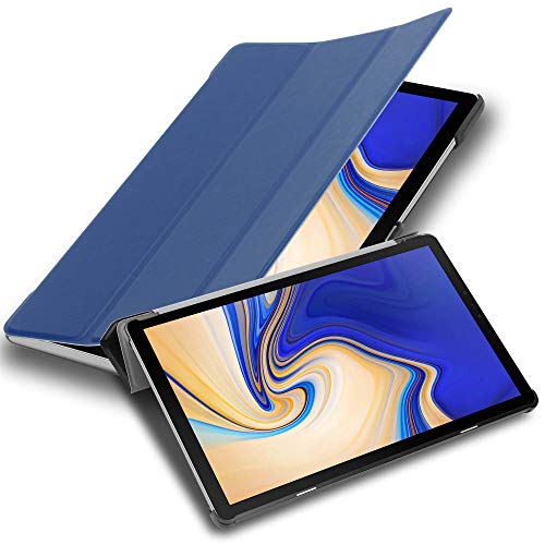 Cadorabo Hülle kompatibel mit Samsung Galaxy Tab S4 (10.5 Zoll) Tablethülle mit Auto Wake Up aus Kunst Leder Flip Klappbare Magnetische Cover Hülle für Galaxy Tab S4 (10.5 Zoll) Tasche in Blau von Cadorabo