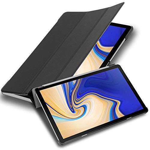 Cadorabo Hülle kompatibel mit Samsung Galaxy Tab S4 (10.5 Zoll) Tablethülle mit Auto Wake Up aus Kunst Leder Flip Klappbare Magnetische Cover Hülle für Galaxy Tab S4 (10.5 Zoll) Tasche in Schwarz von Cadorabo