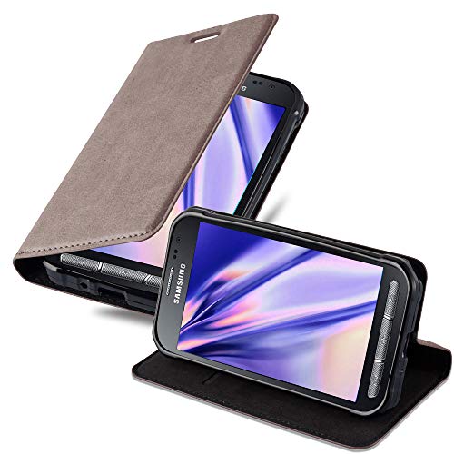 Cadorabo Hülle kompatibel mit Samsung Galaxy XCover 3 aus Premium Kunst Leder Flip Klappbare Stoßfeste Magnetische [Standfunktion] [Kartenfächern] Cover Hülle für Galaxy XCover 3 Tasche in Braun von Cadorabo