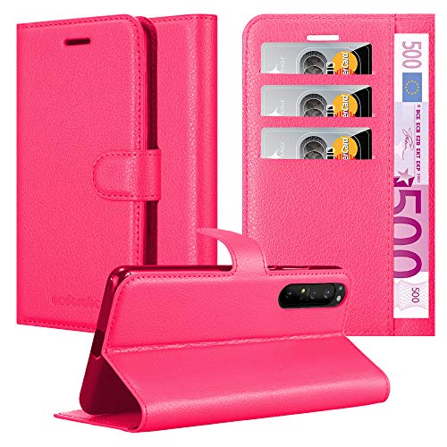 Cadorabo Hülle kompatibel mit Sony Xperia 1 II Handyhülle aus Premium Kunst Leder Flip Klappbare Stoßfeste Magnetische [Standfunktion] [Kartenfächern] Cover Hülle für Sony Xperia 1 II Tasche in Pink von Cadorabo