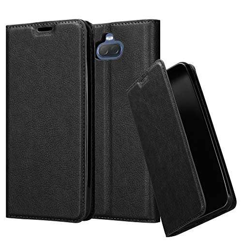Cadorabo Hülle kompatibel mit Sony Xperia 10 Plus aus Premium Kunst Leder Flip Klappbare Stoßfeste Magnetische [Standfunktion] [Kartenfächern] Cover Hülle für Sony Xperia 10 Plus Tasche in Schwarz von Cadorabo