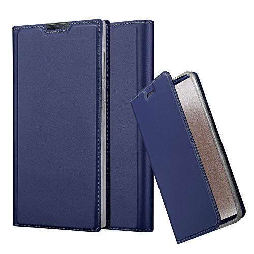 Cadorabo Hülle kompatibel mit Sony Xperia L1 aus Premium Kunst Leder Flip Klappbare Stoßfeste Magnetische [Standfunktion] [Kartenfächern] Cover Hülle für Sony Xperia L1 Tasche in Blau von Cadorabo