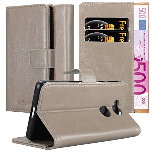 Cadorabo Hülle kompatibel mit Sony Xperia L2 aus Premium Kunst Leder Flip Klappbare Stoßfeste Magnetische [Standfunktion] [Kartenfächern] Cover Hülle für Sony Xperia L2 Tasche in Braun von Cadorabo