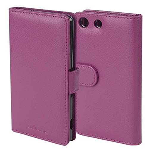 Cadorabo Hülle kompatibel mit Sony Xperia M5 aus Premium Kunst Leder Flip Klappbare Stoßfeste Magnetische [Standfunktion] [Kartenfächern] Cover Hülle für Sony Xperia M5 Tasche in Lila von Cadorabo