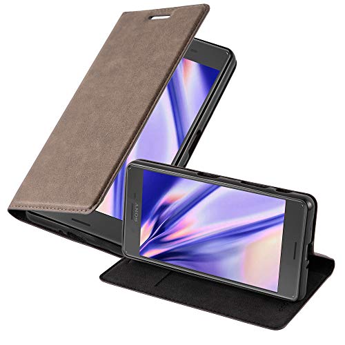 Cadorabo Hülle kompatibel mit Sony Xperia X Performance aus Kunst Leder Flip Klappbare Stoßfeste Magnetische [Standfunktion] [Kartenfächern] Cover Hülle für Sony Xperia X Performance Tasche in Braun von Cadorabo