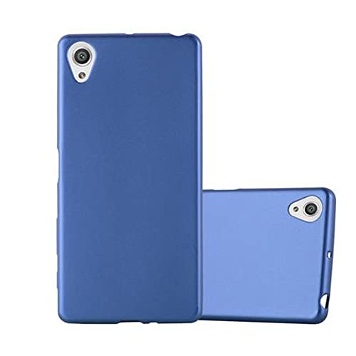 Cadorabo Hülle kompatibel mit Sony Xperia X Schutzhülle TPU Silikon Case Metallic Design Slim Kratzfest Weiche Gummi mit Rundumschutz Case Hülle für Sony Xperia X in Blau von Cadorabo