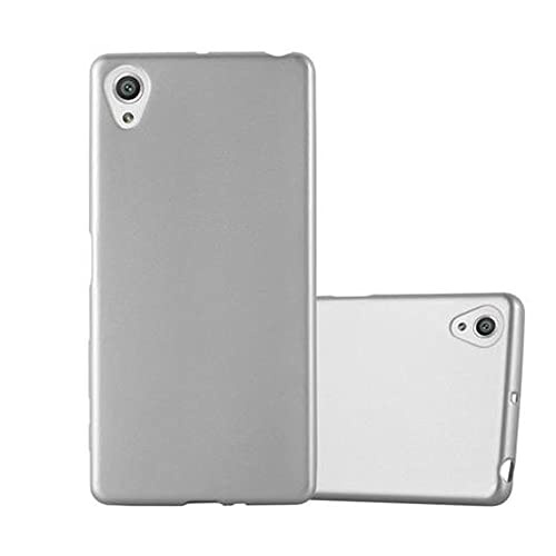 Cadorabo Hülle kompatibel mit Sony Xperia X Schutzhülle TPU Silikon Case Metallic Design Slim Kratzfest Weiche Gummi mit Rundumschutz Case Hülle für Sony Xperia X in Silber von Cadorabo