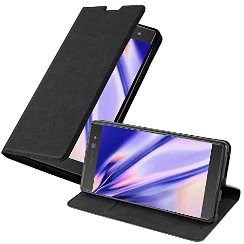 Cadorabo Hülle kompatibel mit Sony Xperia XA Ultra aus Premium Kunst Leder Flip Klappbare Stoßfeste Magnetische [Standfunktion] [Kartenfächern] Cover Hülle für Sony Xperia XA Ultra Tasche in Schwarz von Cadorabo