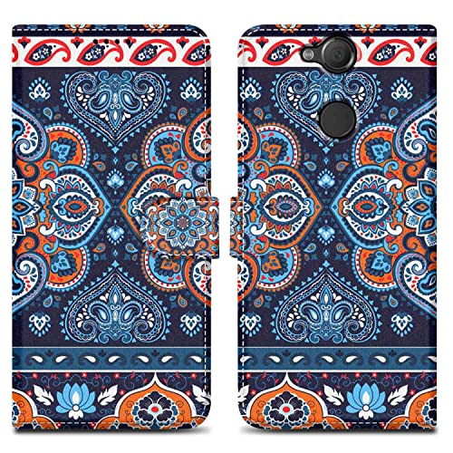 Cadorabo Hülle kompatibel mit Sony Xperia XA2 - Design Blaues Mandala No. 1 - Schutzhülle mit Magnetverschluss, Standfunktion und Kartenfach Cadorabo Hülle kompatibel mit Sony Xperia XA2 - Design Blaues Mandala No. 1 - Schutzhülle mit Magnetverschluss, Standfunktion und Kartenfach von Cadorabo