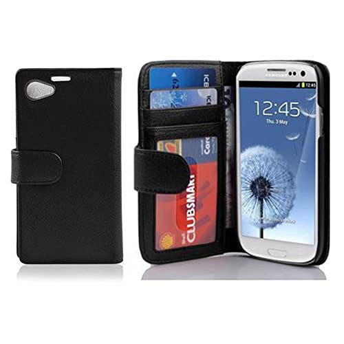 Cadorabo Hülle kompatibel mit Sony Xperia Z1 COMPACT in Oxid SCHWARZ - Schutzhülle aus Strukturiertem Kunstleder und Kartenfach Cadorabo Hülle kompatibel mit Sony Xperia Z1 COMPACT in Oxid SCHWARZ - Schutzhülle aus Strukturiertem Kunstleder und Kartenfach von Cadorabo