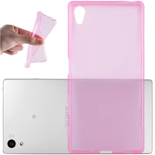 Cadorabo Hülle kompatibel mit Sony Xperia Z5 Hülle Silikon Handyhülle für Xperia Z5 Case aus [Nie vergilben Technologie], Kratzfeste und stoßfeste Schutzhülle für Sony Xperia Z5 - TRANSPARENT PINK von Cadorabo