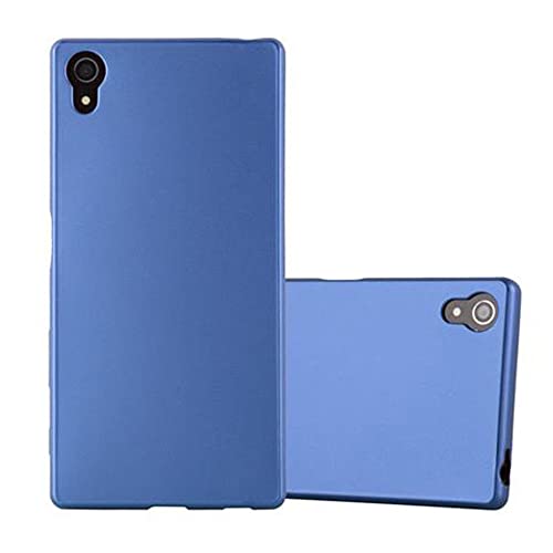 Cadorabo Hülle kompatibel mit Sony Xperia Z5 Schutzhülle TPU Silikon Case Metallic Design Slim Kratzfest Weiche Gummi mit Rundumschutz Case Hülle für Sony Xperia Z5 in Blau von Cadorabo