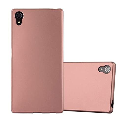 Cadorabo Hülle kompatibel mit Sony Xperia Z5 Schutzhülle TPU Silikon Case Metallic Design Slim Kratzfest Weiche Gummi mit Rundumschutz Case Hülle für Sony Xperia Z5 in Gold von Cadorabo