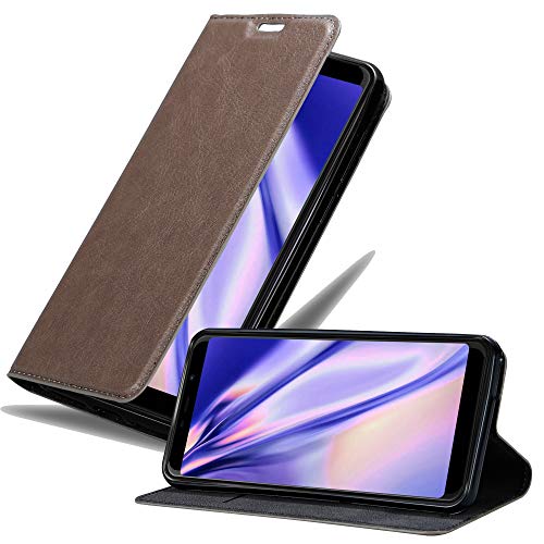 Cadorabo Hülle kompatibel mit WIKO View MAX aus Premium Kunst Leder Flip Klappbare Stoßfeste Magnetische [Standfunktion] [Kartenfächern] Cover Hülle für WIKO View MAX Tasche in Braun von Cadorabo