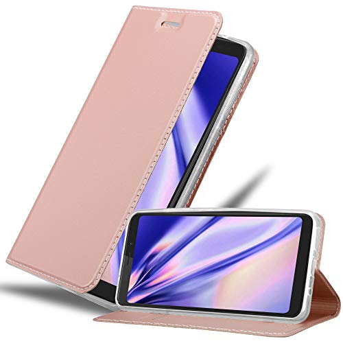 Cadorabo Hülle kompatibel mit WIKO View XL aus Premium Kunst Leder Flip Klappbare Stoßfeste Magnetische [Standfunktion] [Kartenfächern] Cover Hülle für WIKO View XL Tasche in Rosa von Cadorabo