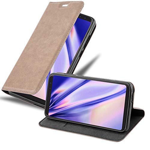 Cadorabo Hülle kompatibel mit WIKO View aus Premium Kunst Leder Flip Klappbare Stoßfeste Magnetische [Standfunktion] [Kartenfächern] Cover Hülle für WIKO View Tasche in Braun von Cadorabo