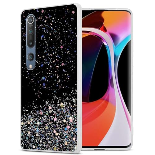 Cadorabo Hülle kompatibel mit Xiaomi Mi 10 / Mi 10 PRO Rundumschutz TPU Silikon Case Mädchen Glitzer Strass Design Slim Kratzfest Weiche Gummi Bling Schutzhülle für Mi 10 / Mi 10 PRO in Schwarz von Cadorabo