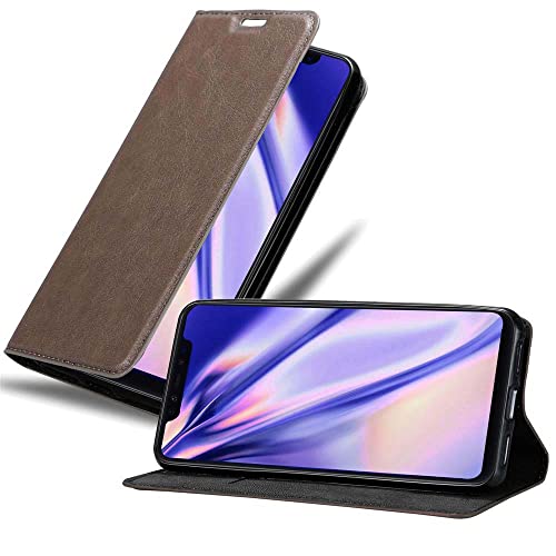 Cadorabo Hülle kompatibel mit Xiaomi Mi 8 PRO aus Premium Kunst Leder Flip Klappbare Stoßfeste Magnetische [Standfunktion] [Kartenfächern] Cover Hülle für Xiaomi Mi 8 PRO Tasche in Braun von Cadorabo