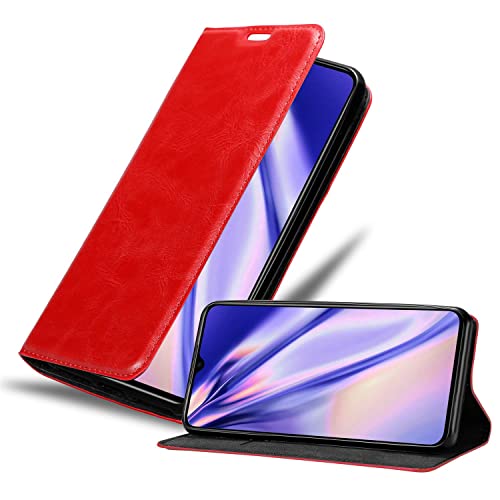 Cadorabo Hülle kompatibel mit Xiaomi Mi 9 LITE aus Premium Kunst Leder Flip Klappbare Stoßfeste Magnetische [Standfunktion] [Kartenfächern] Cover Hülle für Xiaomi Mi 9 LITE Tasche in Rot von Cadorabo