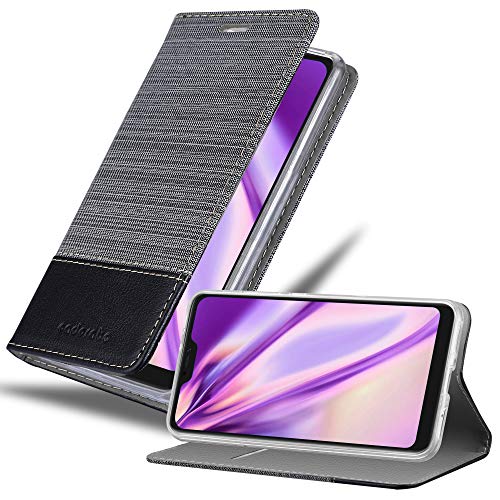 Cadorabo Hülle kompatibel mit Xiaomi Mi A2 LITE/RedMi 6 PRO aus Jeans und Kunst Leder Flip Klappbare Magnetische [Kartenfächern] Cover Hülle für Xiaomi Mi A2 LITE/RedMi 6 PRO Tasche in Grau von Cadorabo