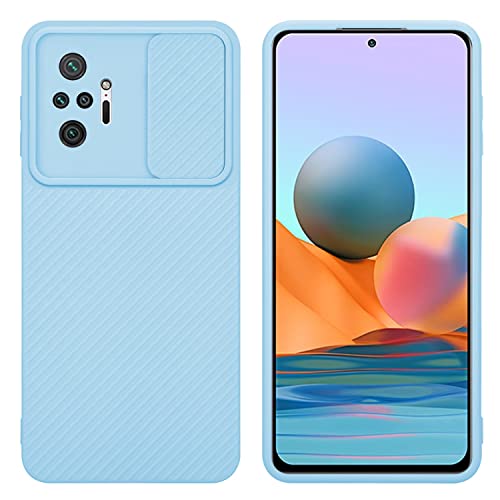 Cadorabo Hülle kompatibel mit Xiaomi RedMi NOTE 10 PRO Schutzhülle TPU Silikon Case Liquid Design mit Kameraschutz Slim Kratzfest Gummi mit Rundumschutz Case Hülle für Xiaomi RedMi NOTE 10 PRO in Blau von Cadorabo