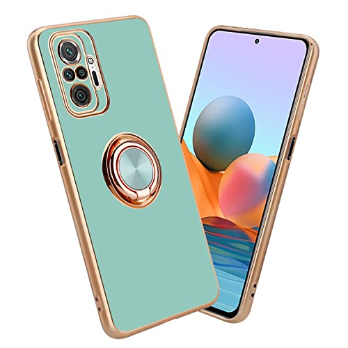 Cadorabo Hülle kompatibel mit Xiaomi RedMi Note 10 PRO Schutzhülle TPU Silikon Case mit Ring Design mit Kameraschutz Slim Kratzfest Gummi Case Hülle für Xiaomi RedMi Note 10 PRO in Türkis Cadorabo Hülle kompatibel mit Xiaomi RedMi Note 10 PRO Schutzhülle TPU Silikon Case mit Ring Design mit Kameraschutz Slim Kratzfest Gummi Case Hülle für Xiaomi RedMi Note 10 PRO in Türkis von Cadorabo