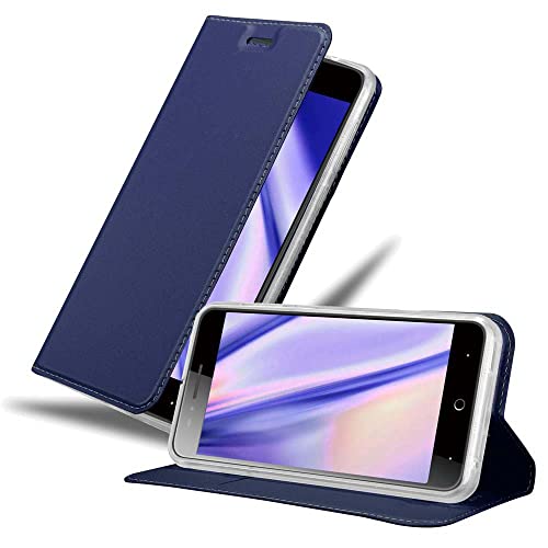 Cadorabo Hülle kompatibel mit ZTE Blade A612 aus Premium Kunst Leder Flip Klappbare Stoßfeste Magnetische [Standfunktion] [Kartenfächern] Cover Hülle für ZTE Blade A612 Tasche in Blau von Cadorabo