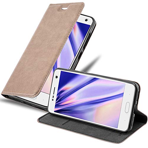 Cadorabo Hülle kompatibel mit ZTE Blade V8 aus Premium Kunst Leder Flip Klappbare Stoßfeste Magnetische [Standfunktion] [Kartenfächern] Cover Hülle für ZTE Blade V8 Tasche in Braun von Cadorabo