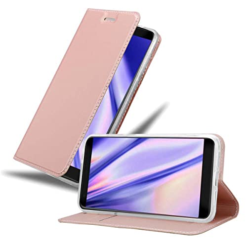 Cadorabo Hülle kompatibel mit ZTE Blade V9 aus Premium Kunst Leder Flip Klappbare Stoßfeste Magnetische [Standfunktion] [Kartenfächern] Cover Hülle für ZTE Blade V9 Tasche in Rosa von Cadorabo