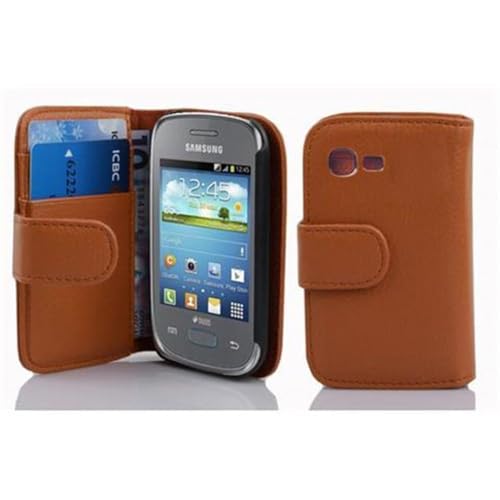 Cadorabo Hülle kompatibel mit für Samsung Galaxy Pocket NEO Handyhülle aus Kunst Leder Flip Klappbare Magnetische [Standfunktion] [Kartenfächern] Cover Hülle für Galaxy Pocket NEO Tasche in Braun von Cadorabo