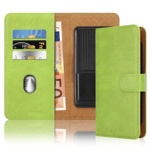 Cadorabo Klapphülle kompatibel mit LG G4C / G4 Mini/Magna-Handyhülle mit Kartenfach, 360 Grad Schutzhülle zum klappen- Flip Case Book Cover PU Leder Handytasche klappbar GRÜN von Cadorabo