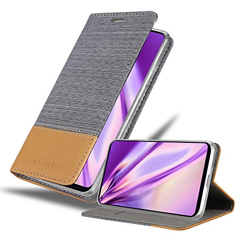 Cadorabo Hülle kompatibel mit Samsung Galaxy A11 / M11 aus Jeans und Kunst Leder Flip Klappbare Stoßfeste Magnetische [Standfunktion] [Kartenfächern] Cover Hülle für Galaxy A11 / M11 Tasche in Grau von Cadorabo