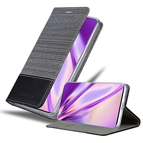 Cadorabo Magnetverschluss, Standfunktion und Kartenfach Handyhülle Kompatibel mit Samsung Galaxy S20 Ultra, Grau Schwarz von Cadorabo