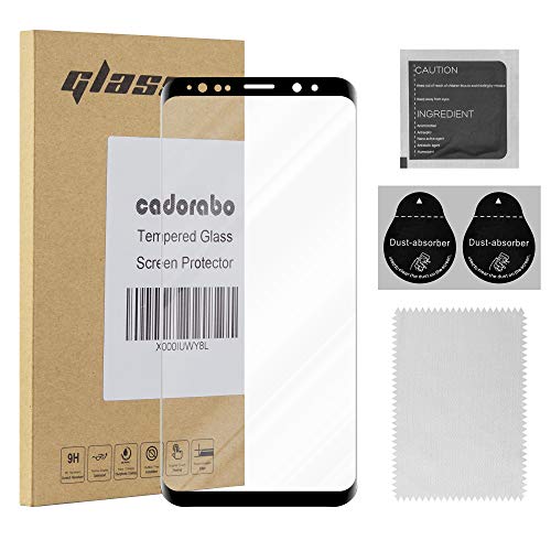 Cadorabo Panzer Folie voll klebend kompatibel mit Samsung Galaxy S9 - Schutzfolie in TRANSPARENT mit SCHWARZ - Gehärtetes Full Glue (Tempered) Display-Schutzglas in 9H Härte mit 3D Touch von Cadorabo