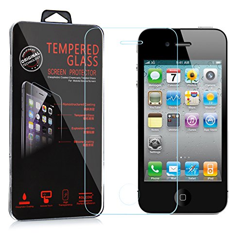 Cadorabo Panzer Schutz Glas für Apple iPhone 4 / 4S - Schutzfolie in Ultra-Klar Hüllen freundlich - Gehärtetes (Tempered) Glas Dipslayschutz Folie in 9H Härte Anti Kratzer von Cadorabo