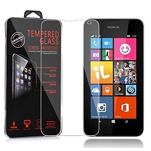 Cadorabo Panzer Schutz Glas für Nokia Lumia 535 - Schutzfolie in Ultra-Klar Hüllen freundlich - Gehärtetes (Tempered) Glas Dipslayschutz Folie in 9H Härte Anti Kratzer von Cadorabo