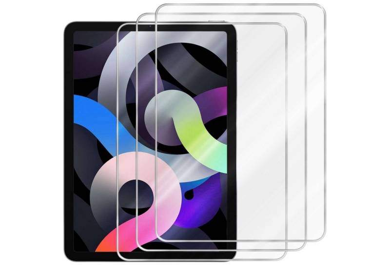 Cadorabo Schutzfolie für Apple iPad AIR 4 (10.9 Zoll) Schutzfolie, (3-St), 3x Schutzfolie Panzer Folie (Tempered) Display Schutzglas 3D Touch von Cadorabo