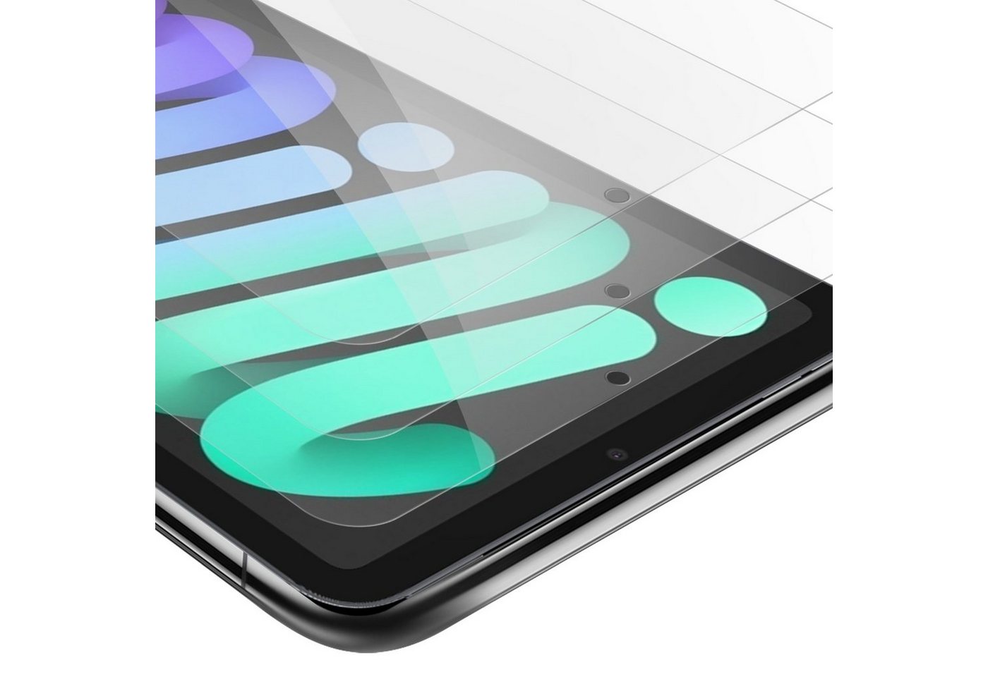 Cadorabo Schutzfolie für Apple iPad MINI 6 (8.3 Zoll) Schutzfolie, (3-St), 3x Schutzfolie Panzer Folie (Tempered) Display Schutzglas 3D Touch von Cadorabo