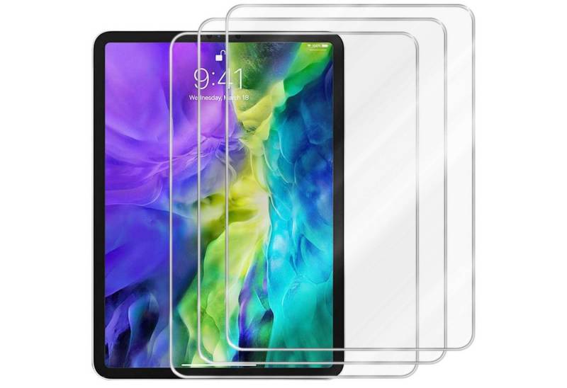 Cadorabo Schutzfolie für Apple iPad PRO 11 2020 / 2021 (11 Zoll) Schutzfolie, (3-St), 3x Schutzfolie Panzer Folie (Tempered) Display Schutzglas 3D Touch von Cadorabo