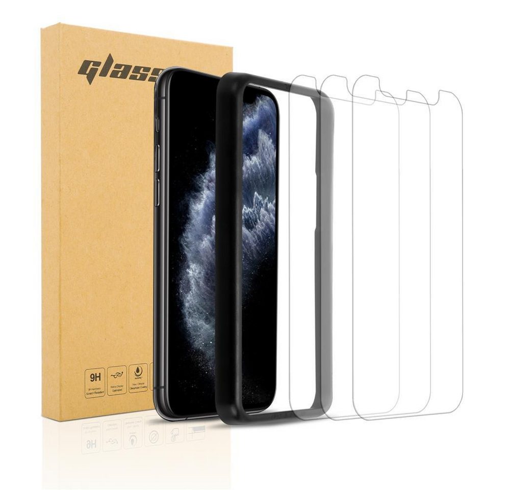 Cadorabo Schutzfolie für Apple iPhone 11 Schutzfolie, (3-St), 3x Schutzfolie Panzer Folie (Tempered) Display Schutzglas 3D Touch von Cadorabo